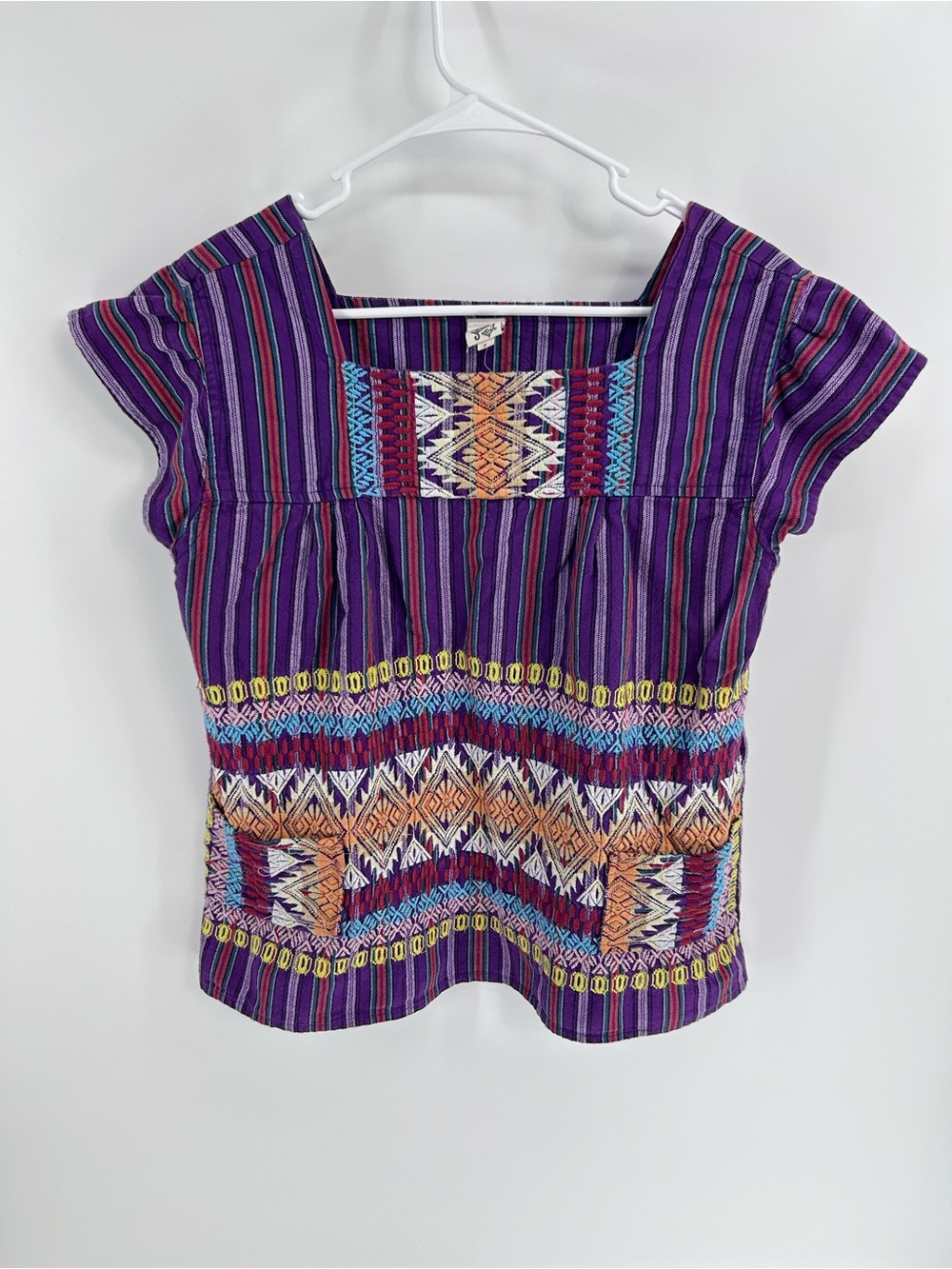 Ivy Jane Purple Boho Embroidered Tops - Small